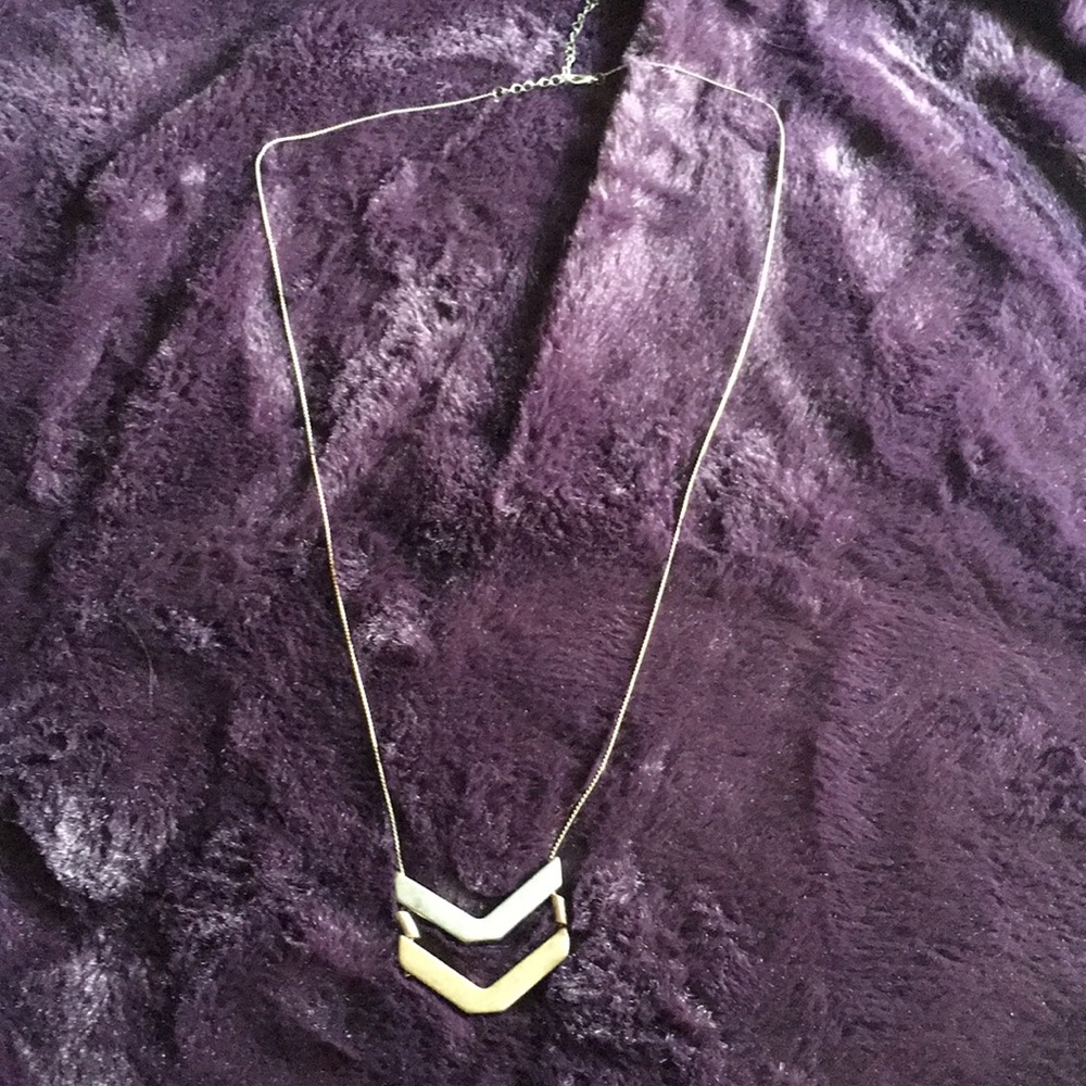 Gold and silver long metal necklace